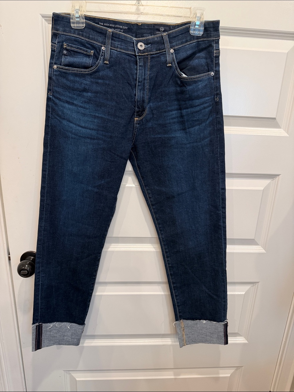 Ag Adriano Goldschmied Dark Indigo Slim Straight Jeans